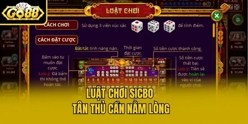 Luật chơi Sicbo - tân thủ cần nằm lòng