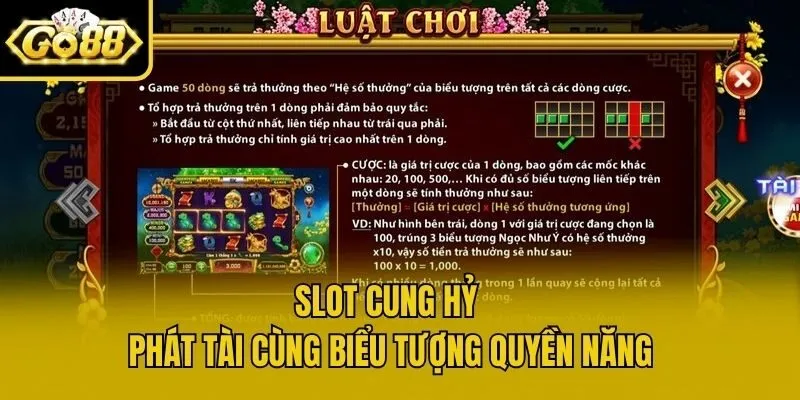 Slot Cung Hỷ Phát Tài cùng biểu tượng quyền năng