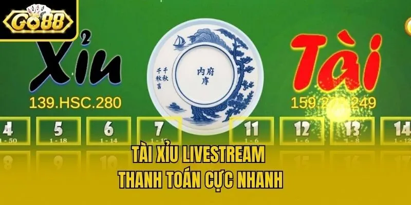 Tài xỉu livestream thanh toán cực nhanh